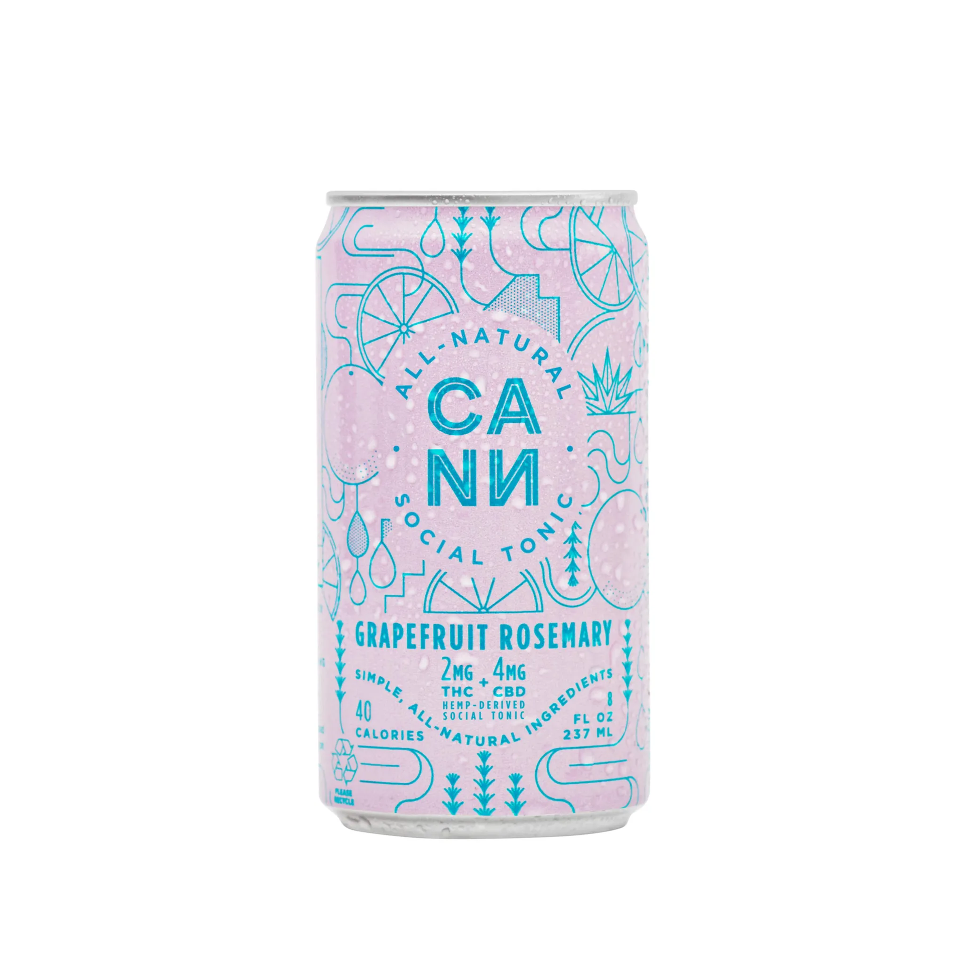 Cann 2mg THC + 4mg CBD Sparkling Water (8oz) / Grapefruit Rosemary